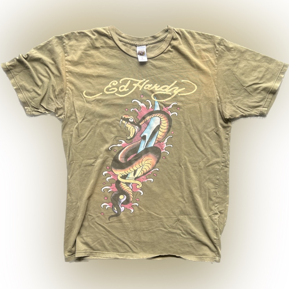 Ed Hardy Snake Dagger Shirt Large